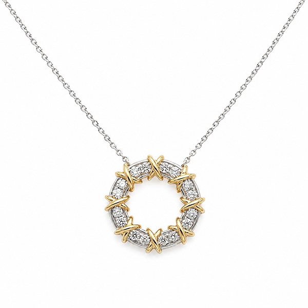 18K T&Co. Diamond Circle Pendant on Chain